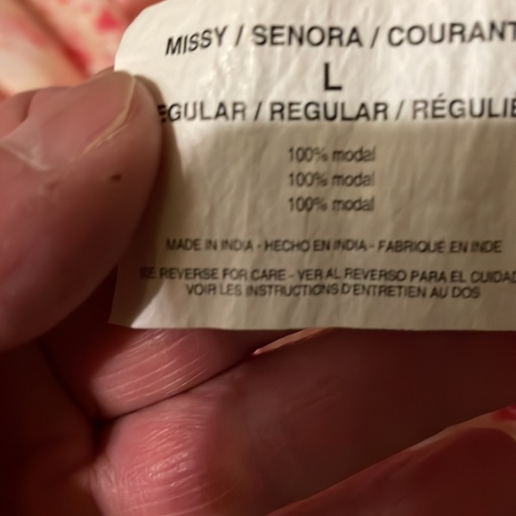 Gloria Vanderbilt Women’s L Button Down Pleated Pink Splash Blouse Tie Sleeve - Picture 11 of 12